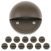 2W Landscape Deck Lights (12 Pack) Low Voltage Landscape Deck Lights Waterproof - Outdoor Patio Step Deck Lighting 12V 3000K Replaceable G4 Led Bulb Included Dsl0103-Bzled12 (Bronze)
