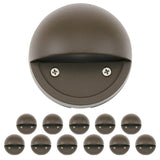 2W Landscape Deck Lights (12 Pack) Low Voltage Landscape Deck Lights Waterproof - Outdoor Patio Step Deck Lighting 12V 3000K Replaceable G4 Led Bulb Included Dsl0103-Bzled12 (Bronze)