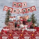 Hot Cocoa Bar Tablecloth 3 Pack Disposable Christmas Table Cloth Rectangle For Christmas Party Winter Wonderland Birthday Baby Shower It'S Cold Outside New Year Party Decorations (Red)