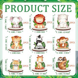 18 Pcs Jungle Animals Safari Baby Shower Decorations Wooden Jungle Par
