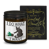 I Do What I Want,Funny Black Cat Gifts For Women,Birthday Gift,Christmas,Cedar Fragrance Scented Candles