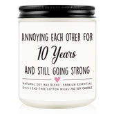 10Th Wedding Anniversary Candle Gifts, 10 Year Anniversaries For Couples Wife Husband, Tin Gift
