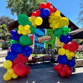 134pcs Red, Yellow, Green & Blue Balloon Garland Kit for Superhero and Birthday Parties