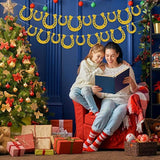 4 Piece Derby Horseshoe Garland Banner For Western Wedding Party Decoration, Pre Assembled (Gold)