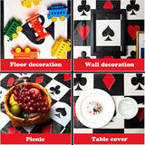2 Pieces Poker Tablecloth Casino Theme Party Decorations Las Vegas Table Cover Casino Table Runner For Playing Card Birthday Party Favors Supplies, 54 X 108 Inch