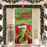 Christmas Door Cover Merry Christmas Font Porch Sign Winter New Year Xmas Decorations And Supplies For Home Party