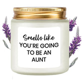 New Auntie Gifts First Time Scented Candle - Pregnancy Announcement For Aunt - Promoted To Auntie - Promoted From Bestie To Auntie - Baby Reveal Gifts For Sister Friend Soy Candle 4Oz