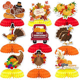 9Pcs Thanksgiving Day Honeycomb Table Centerpieces Pumpkin Turkey Mapl