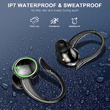 Wireless Earbuds, Bluetooth 5.3 Headphones With Noise Cancelling Mic, Bass Stereo Bluetooth Earphones 50Hrs With Led Display, Ip7 Waterproof Earbuds With Earhooks, Ear Buds For Sports/Workout/Running