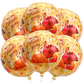 6 Pack Large 22 Inch Happy Thanksgiving Foil Turkey Balloons