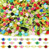 500 Pcs Tiny Satin Ribbon Rose Multicolor Mini Ribbon Bows Roses Small