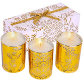 Aromatherapy Candle Gift Set Of 3 Scented Candles | Strawberry Parsley, Persimmon, Eucalyptus Bergamot Soy Candles Set, Gold Candle Gifts, Relaxing Aromatherapy Candles Gift Set For Women And Men
