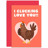 Old English Co. Clucking Love You Funny Anniversary Card - Cute Humour Chicken Card For Wife Or Husband - Funny Valentine'S Card For Boyfriend Or Girlfriend | Blank Inside With Envelope