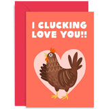 Old English Co. Clucking Love You Funny Anniversary Card - Cute Humour Chicken Card For Wife Or Husband - Funny Valentine'S Card For Boyfriend Or Girlfriend | Blank Inside With Envelope