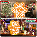 5Ft Christmas Inflatable Snowflake Gingerbread Blow-Up Giant Gingerbread Snowflake Built-In 3 Led Lights For Christmas I