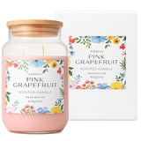 Hand-Poured Soy Candle – 22Oz (623G), Clean-Burning, Long-Lasting Candle With Cotton Wick, Reusable Glass Jar – 4 Variations Available (Kendal Rose, Pink Grapefruit)