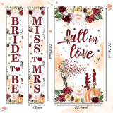 3 Pcs Fall Banner Set - Bridal Shower Decorations Autumn Floral Little Pumpkin Door Cover Backdrop For Fall Theme Wedding Bachelorette Engagement Bride To Be Valentines Day Party Supplies