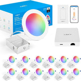 Smart Recessed Lighting 6 Inch 12 Pack Dimmer Switch Matter Bridge RGBCW