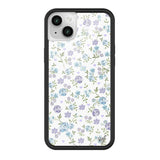 Cases - Compatible With Apple Iphone 13/14 | Protective Black Bumper, 4Ft Drop Test Certified, Women Owned Small Business | Lilac & Blue Floral - Blue Purple Flower Cute Trendy