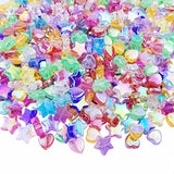600 PCS Colorful Acrylic Heart & Star Beads for DIY Jewelry Craft Making