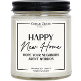 House Warming Gifts New Home – Funny New Homeowner Candle For Women & Men, First Apartment Essentials, Closing Gift For Home Buyers – Raspberry Sangria Soy Candle, Made In Usa