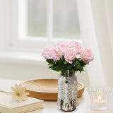 6 Pcs Silk Real Touch Latex Roses, Artificial Single Stem Big Bloom Faux Roses For Home Party Office Wedding Indoor Decor, Floral Arrangements, Table Centerpieces