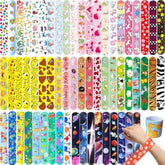 60 Pcs Slap Bracelets For Kids, Christmas Gifts Colorful Bulk Wristbands With Animals, Galaxy, Dinosaurs, Donut, Party Favors, Classroom Prizes Birthday Exchanging Gifts, Goodies Bag Stuffers Fillers