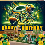 Packers Of Green Bay Birthday Party Supplies Backdrop 5X3 American Football Rugby Boys Kids Happy Birthday Background Photography Football Party Decorations Banner Photo Booth Props