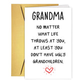 Funny Mothers Day Card Gifts For Grandma Nana Grandmother, Humor Grandma Birthday Card, Cool Gag Unique Funny Gifts Ideas From Grandson Granddaughter