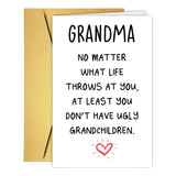 Funny Mothers Day Card Gifts For Grandma Nana Grandmother, Humor Grandma Birthday Card, Cool Gag Unique Funny Gifts Ideas From Grandson Granddaughter