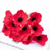 10 Bundles Artificial Poppy Flowers,Artificial Poppy Silk Fake Flowers,No Fade Pu Fake Wild Flowers,Silk Poppies,Fake Poppy Flowers For Home Decor Table Centerpieces Floral Arrangement (Red)