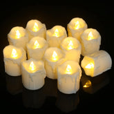 1.57" X 1.69" Battery Operated Tea Lights With Timer, 12Pcs Warm White Led Timed Flameless Candles Flickering, 6Hours On Per 24Hours Cycle, Ideal For Thanksgiving Christmas Wedding Home Decor