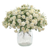 2Pcs Small Carnation Artificial Flowers Bulk Fake Flower With Stems Silk Carnation Flowers For Outdoors Wedding Home Hotel Decorations (White)