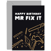 Old English Co. Funny Birthday Card For Men - Mr Fix It Handyman Diy Birthday Card For Dad, Brother, Grandad, Son, Uncle | Blank Inside With Envelope