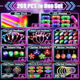 269-Piece LED Light-Up Party Favors with Glow Sticks, Glasses, and Toys