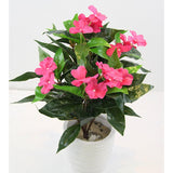 Artificial Impatiens Bouquet Flower Patio Lawn Garden Wedding Photo Decor (2Pcs),Pink