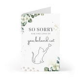Loss Of Cat Sympathy Card, Pet Loss Gift, Thinking Of You Card For Cat Owner