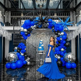Royal Blue, Black & Silver Balloon Arch Kit: Party Decor