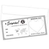 Surprise Trip Reveal Ideas Boarding Pass Ticket With Envelopes, 5 Set 3.5"X8"Gray Travel Ticket Gift, Special For Holiday Birthday Valentine'S Day Christmas Wedding Gift Card-005/5
