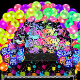 126 Pieces Neno Glow In The Dark Birthday Party Supplies Includes Graf