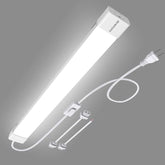 2FT Plug In LED Tube Light Fixture 18W 5000K Linkable Triproof Cabinet Light for Garage Kitchen