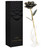 Rose Gifts For Women Forever Black Gold Dipped Rose 24K Gold Plated Eternal Flower Rose Birthsday For Her Mom Women Anniversary Valentines Day Mothers Day