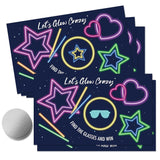 50 Psc Let'S Glow Crazy Scratch Off Game Cards, Scratch Cards For Wedding Birthday Glow Neon Party, Disco Raves Concert Camping Party Supplies, Concert Lottery Group Games Activity