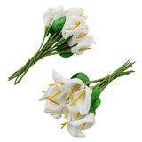 144Pcs Artificial Mini Calla Lily Flower Bulb Heads Fake Floral Bouquet Crafts For Wedding Bouquet Party Decorations