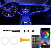 Interior Car LED Strip Lights RGB Ambient Lighting Kit with APP Remote Control Fiber Optic Music Sync