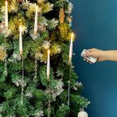 Christmas Tree Candles With Remote: 10 Pack Battery Operated Flameless Taper Candles With Timer Christmas Led Candle With Hanging Crystal For Xmas Party Home Decoration