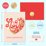 Love Valentine’S Day Card – Gold Foil Heart Design With Red Envelope & Gold Seal – 5X7” Romantic Valentine’S Day Card With “With All My Love, Today And Always” Interior Message