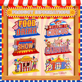 6 Pcs Circus Carnival Party Decorations Carnival Centerpieces For Tables Circus Theme Party Decorations Wooden Carnival Centerpieces For Cake Toppers Birthday Party Favors Supplies