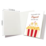 Funny Popped Into My Life Card, Food Pun Love Valentine'S Day Gift, Cute Anniversary Card For Him Her Popcorn Loving