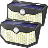 2 Pack 120 LED Solar Motion Sensor Lights IP65 Waterproof Outdoor Security Wall Lights